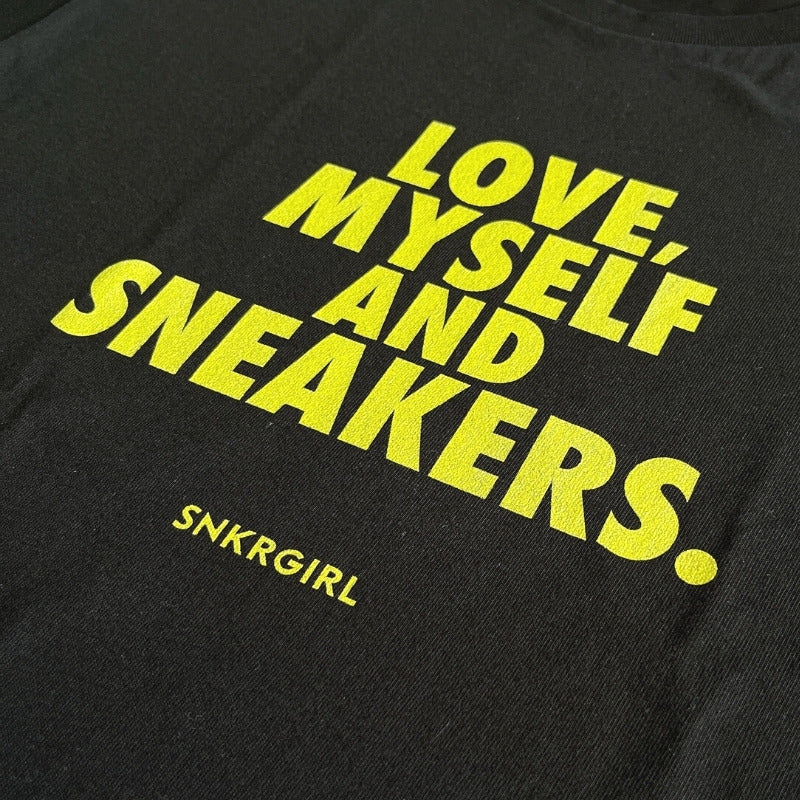 SNKRGIRL Message Tee(Yellow Logo)/オリジナルメッセージTシャツ(Black)