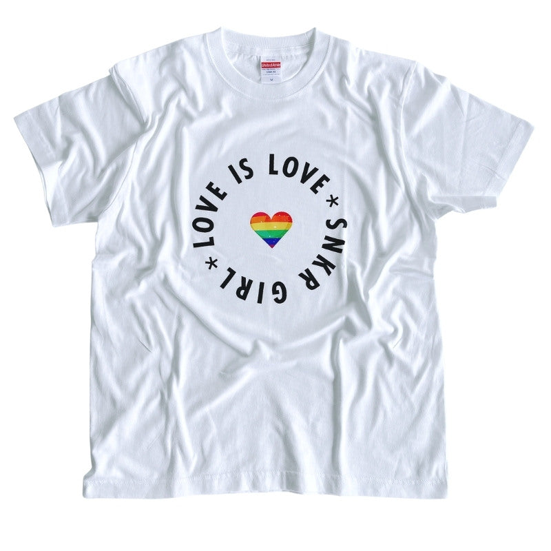 SNKRGIRL Rainbow Tee(＊LOVE IS LOVE＊)/レインボーオリジナルメッセージTシャツ