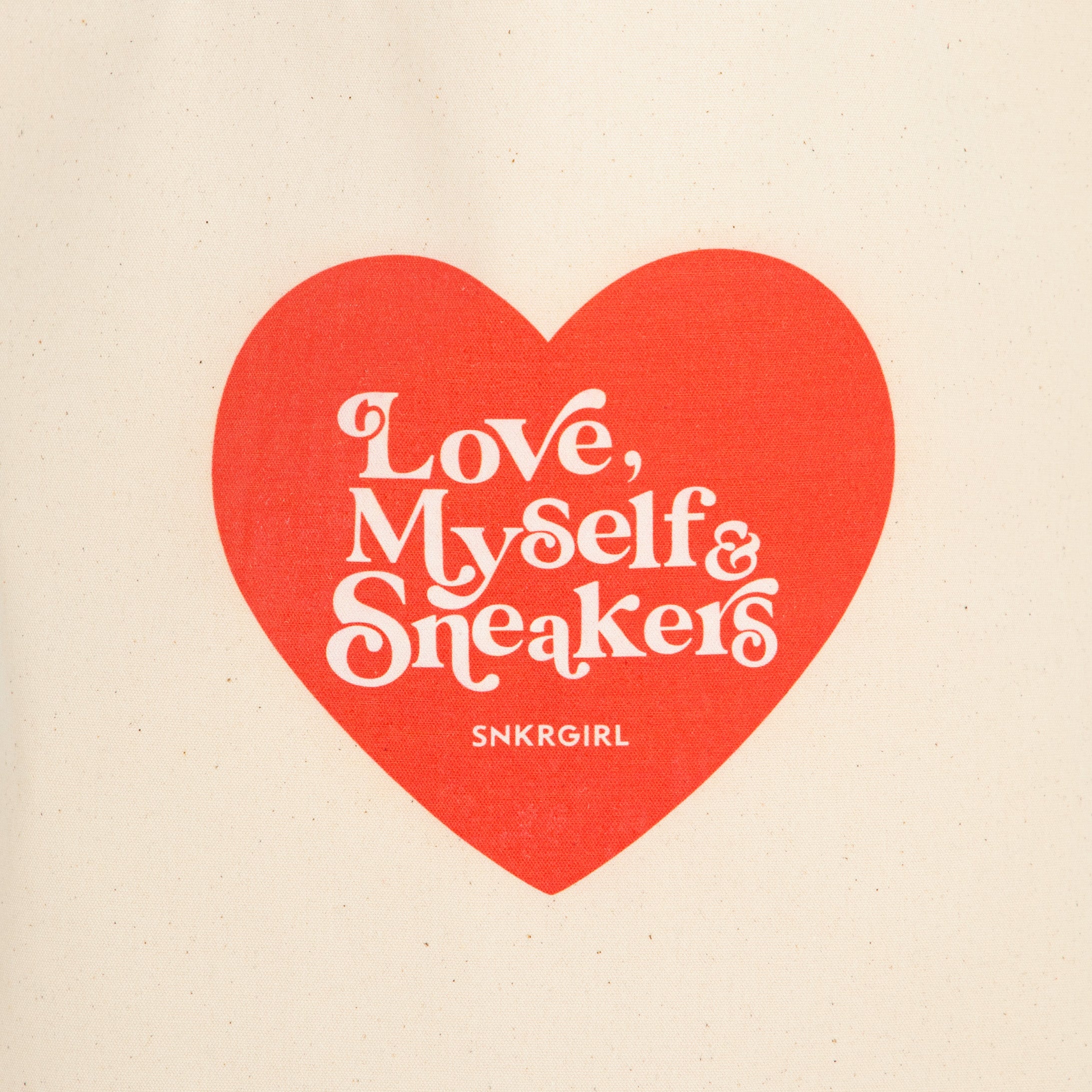 SNKRGIRL オリジナルハートロゴ キャンバストートバッグ :「Love,Myself&Sneakers」